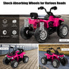 Costway 12v Kids Ride On Atv Electric 4-wheeler Quad 2 Speeds W/ Mp3 & Headlights Pink