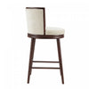 Evalyn Modern Wood Upholstered Barstool in Cream - Set of 3 | Tabouret de bar moderne en bois et tissu creme Evalyn - Lot de 3