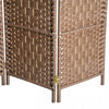 Homcom Double Hinged Woven Wicker Room Divider And Privacy Screens|Homcom Separateur De Piece En Osier Tisse A 4 Panneaux 6ft
