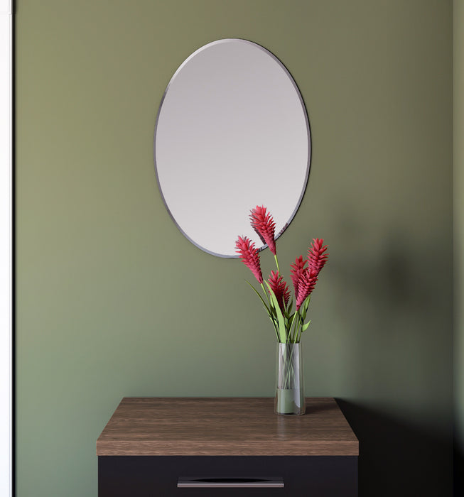 Mortise 20 Inch Frameless Oval Mirror In Chrome
