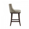 Lucia Modern Wood Upholstered Chenille Barstool in Taupe Bar Stool | Tabouret de bar moderne en bois Lucia, rembourre en chenille taupe