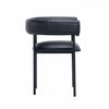 Onda Contemporary Vegan Leather Metal Dining Chair in Black | Chaise de salle a manger contemporaine Onda en cuir vegetalien et metal, coloris noir
