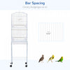 Pawhut 62" Bird Cage Budgie Cage With Wheels, Detachable Stand, Storage, White|Pawhut 62" Cage Pour Oiseaux Cacatoes Maison De Jeu Pinson Fournitures Pour Animaux Avec Roues Blanc