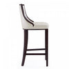 Fifth Avenue Traditional Wood Upholstered Barstool in Pearl White - Set of 3 | Tabouret de bar traditionnel en bois Fifth Avenue avec assise rembourree, blanc perle – Lot de 3