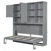 Ethan Space-Saving Murphy Bed with Storage and Foldable Design,Twin Size,Grey Twin Bed  | Ethan Lit escamotable gain de place avec rangement et design pliable, Taille simple, Gris