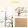 Pawhut 100" Floor To Ceiling Cat Tree W/ 3 Perches Activity Center For Kittens Cat Tower Furniture, |Pawhut 100" Arbre A Chat Du Sol Au Plafond Avec 3 Perchoirs Centre D'activites Pour Chatons, Marron