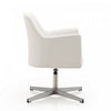 Pelo Modern Vegan Leather Swivel Lounge Chair in White - Set of 2 Accent Chair | Fauteuil pivotant moderne en cuir vegetalien Pelo, blanc - Lot de 2