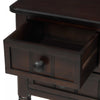 Olivia Solid Wood Console Table With Drawers And Bottom Shelf - Brown | Table Console Olivia En Bois Massif Avec Tiroirs Et Etagere Inferieure - Marron
