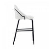 Gracie Modern Metal Upholstered Barstool in White and Black - Set of 2 | Tabouret de bar moderne en metal et tissu Gracie, blanc et noir - Lot de 2