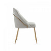 Gracie Modern Metal Vegan Leather Dining Chair in Stone Gray and Gold | Chaise de salle a manger moderne Gracie en metal et cuir vegetalien, gris pierre et or