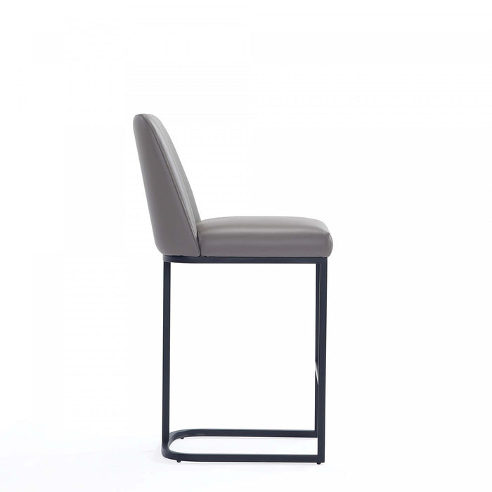 Serena Modern Metal Upholstered Counter Stool in Taupe - Set of 2 Bar Stool