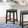 Claridge Faux Leather Backless Counter-Height Stool - Blue|Tabouret Claridge de hauteur comptoir en similicuir et sans dossier - bleu