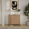 Nordika Slim 2-Door Storage Cabinet - Light Walnut | Armoire de rangement mince Nordika à 2 portes - noyer clair