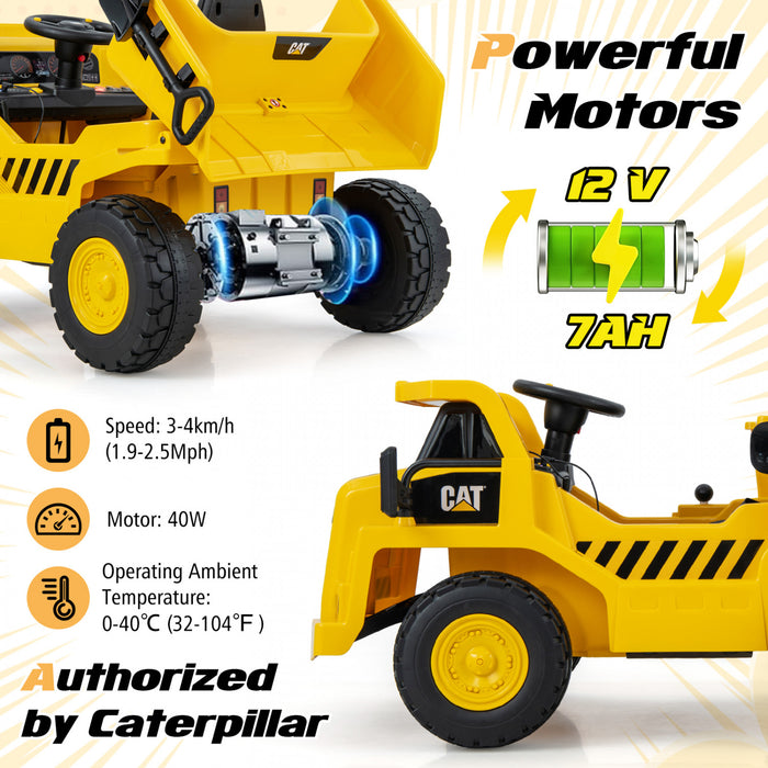 Costway Kids Ride On Dump Truck With 2.4g Remote Control Working Megaphone Sand Shovel