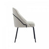 Gracie Modern Vegan Leather Metal Dining Chair in Stone Gray and Black - Set of 4 | Chaise de salle a manger moderne Gracie en cuir vegetalien et metal, gris pierre et noir - Lot de 4