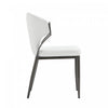 Kirsten Modern Metal Vegan Leather Dining Chair in White - Set of 2 Armoire | Chaise de salle a manger moderne en metal et cuir vegetalien Kirsten, blanc - Lot de 2