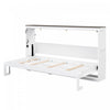 Olivia Solid Wood Murphy Bed with LED Light and Foldable Cabinet,Twin Size,White Twin Bed | Lit escamotable Olivia en bois massif avec lumiere LED et armoire pliante, taille simple, blanc