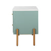Lila Modern Nightstand with Storage Drawers and Metal Handles,Green | Lila Table de Nuit Moderne avec Tiroirs de Rangement et Poignees Metalliques, Vert