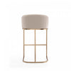 Louvre Mid-Century Modern Metal Upholstered Barstool in Cream - Set of 2 | Tabouret de bar rembourre en metal style mid-century moderne Louvre, creme - Lot de 2