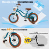 Costway 14" Kid's Bike With Removable Training Wheels & Basket For 3-5 Years Old Blue