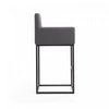 Ambassador Mid-Century Modern Metal Upholstered Barstool in Gray - Set of 2 Bar Stool | Tabouret de bar rembourre en metal gris style mid-century modern Ambassador - Lot de 2