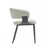 Luce Modern Metal Textured Vegan Leather Dining Chair in Oatmeal | Chaise de salle a manger moderne Luce en metal texture et cuir vegetalien couleur avoine