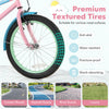 Costway 18" Kids Bike With Adjustable Saddle Handlebar Removable Training Wheels Handbrake Pink