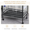 Pawhut 30x20.5x54-inch Bird Cage Parrot Macaw Finch Cockatoo Flight Cage With Wheels Black/white|Pawhut Cage A Oiseaux 30 X 20,5 X 54 Pouces Perroquet Macaw Finch Cockatoo Flight Cage Avec Roues No