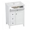 Scott 24" Bathroom Vanity with Ceramic Sink and Rubberwood Legs, White | Scott Meuble-lavabo de 24" avec vasque en ceramique et pieds en bois caoutchouc, Blanc