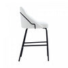 Gracie Modern Metal Upholstered Counter Stool in White and Black - Set of 2 | Tabouret de comptoir moderne en metal et tissu Gracie, blanc et noir - Lot de 2