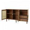 Zona 51.1" Sideboard Cabinet with Rattan Doors and Adjustable Shelves,Dark Brown Accent Cabinet | Zona 51.1" Buffet avec Portes en Rattan et Etageres Ajustables, Marron Fonce