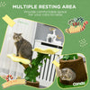 Pawhut 18" Plush Cat Tree With Two Flower Platforms, Multi-activity Centre Cat Tower With Jute Scrat|Pawhut Arbre A Chat En Peluche 18" Avec Deux Plateformes De Fleurs, Tour Pour Chat Multi-activites A