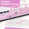 Costway 61 Key Keyboard Piano for Beginners,Electric Portable Digital Piano with Music Stand Pink