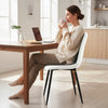 HOMCOM Dining Chairs Set of 4, Kitchen Chair with Metal Legs, Cream