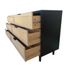 59" Mila Modern 6 Drawer Rattan Storage Cabinet with Engineered Wood Frame - Black | Meuble de rangement moderne Mila a 6 tiroirs en rotin avec structure en bois manufacture, noir, 150 cm