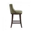 Lucia Modern Chenille Wood Upholstered Barstool in Leaf Green - Set of 2 | Tabouret de bar moderne Lucia en bois et tissu chenille vert feuille - Lot de 2