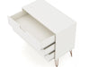 Rockefeller Mid-Century Modern 35" Dresser in Off White (3-Drawer) - Set of 2 | Commode Rockefeller Mid-Century Modern 89 cm en blanc casse (3 tiroirs) - Lot de 2