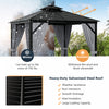 Costway 10' X 10' Patio Double-top Hardtop Gazebo Galvanized Steel Roof Aluminum Frame