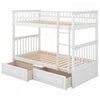 Elvis Solid Wood Convertible Bunk Bed With Drawers, Twin Size - White | Lit Superpose Convertible Elvis En Bois Massif, Taille Simple, Avec Tiroirs - Blanc