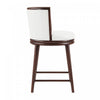 Evalyn Modern Wood Upholstered Counter Stool in White - Set of 2 | Tabouret de comptoir moderne en bois et tissu Evalyn blanc - Lot de 2