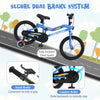 Costway 16" Led Lighted Kids Bike With Adjustable Seat Coaster Brake Training Wheels Blue