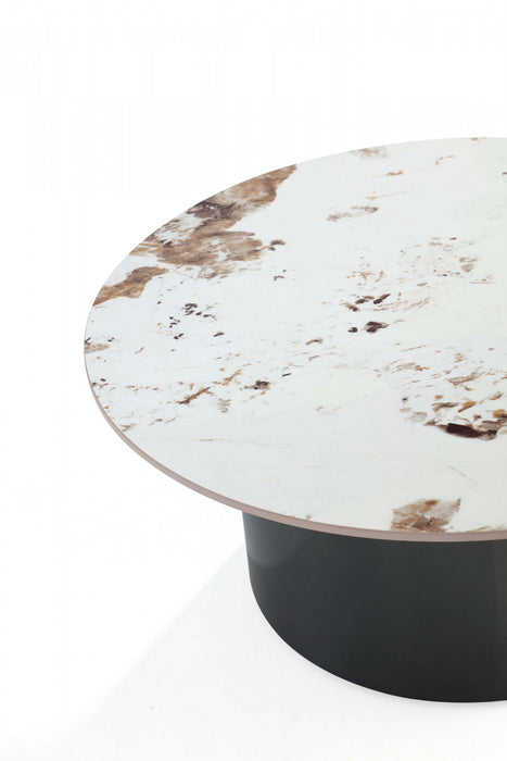 Alondra Modern Glam 2-Piece Coffee Table & End Table Set in Black