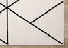 Covington White Black Modern Geometric Trellis Design Rug, 5'3" x 7'7" Indoor Area Rug | Tapis Covington a motif de treillis geometrique moderne blanc et noir, 5'3" x 7'7"