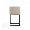 Ambassador Mid-Century Modern Metal Upholstered Counter Stool in Cream - Set of 3 Bar Stool | Tabouret de comptoir rembourre en metal style mid-century modern Ambassador, creme - Lot de 3