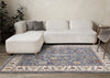 Olivia Blue Modern Tribal Inspired Border Rug, 5'3" x 7'10" Indoor Area Rug | Tapis Olivia bleu a inspire tribal avec bordure, 5'3" x 7'10"
