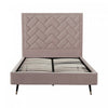 Crosby Modern Upholstered Velvet Full Bed in Blush | Lit double moderne Crosby en velours capitonne, coloris rose blush