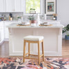 Claridge Linen-Look Fabric Backless Counter-Height Stool - Rustic Stripe|Tabouret Claridge de hauteur comptoir en tissu d’apparence lin et sans dossier - rayures rustiques