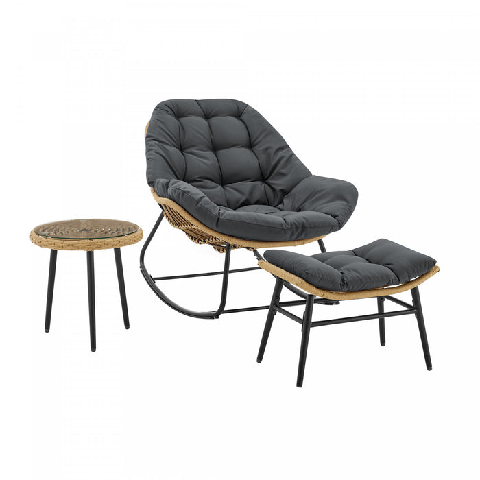 Benson Modern 3-Piece Lounge Chair Set in Gray - Set of 6