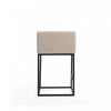 Embassy Mid-Century Modern Metal Upholstered Counter Stool in Cream - Set of 3 | Tabouret de comptoir Embassy style milieu du siecle en metal et tissu creme - Lot de 3