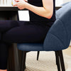 HOMCOM Dining Chairs Set of 4 Kitchen Chairs with Metal Legs Blue